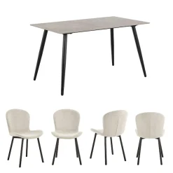 ACTONA GROUP Esszimmer-Set »Essgruppe, Speisetisch mit Stühlen« Komplett-Set, 1x Tisch + 4x Stühle, 5 Stk. tlg.