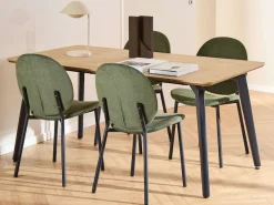ACTONA GROUP Esszimmer-Set »Essgruppe, Speisetisch mit Wohnzimmerstühlen« Set, 1x Tisch + 4x Stühle, 5 Stk. tlg.