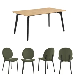 ACTONA GROUP Esszimmer-Set »Essgruppe, Speisetisch mit Wohnzimmerstühlen« Set, 1x Tisch + 4x Stühle, 5 Stk. tlg.