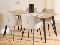 ACTONA GROUP Esszimmer-Set »Essgruppe, Speisetisch mit Wohnzimmerstühlen« Set, 1x Tisch + 4x Stühle, 5 Stk. tlg.