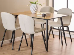 ACTONA GROUP Esszimmer-Set »Esspruppe, Speisetisch mit Wohnzimmerstühlen« Komplett-Set, 1x Tisch + 4x Stuhle, 5 Stk. tlg.