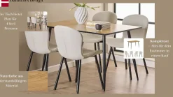ACTONA GROUP Esszimmer-Set »Esspruppe, Speisetisch mit Wohnzimmerstühlen« Komplett-Set, 1x Tisch + 4x Stuhle, 5 Stk. tlg.