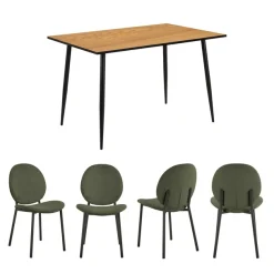 ACTONA GROUP Esszimmer-Set »Esspruppe, Speisetisch mit Wohnzimmerstühlen« Komplett-Set, 1x Tisch + 4x Stuhle, 5 Stk. tlg.