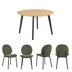 ACTONA GROUP Esszimmer-Set »Essgruppe, Speisetisch mit Wohnzimmerstühlen« Set, 1x Tisch + 4x Stühle, 5 Stk. tlg.