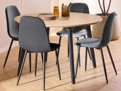 ACTONA GROUP Esszimmer-Set »Essgruppe, Speisetisch mit Wohnzimmerstühlen« Set, 1x Tisch + 4x Stühle, 5 Stk. tlg.