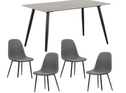 ACTONA GROUP Esszimmer-Set »Essgruppe, Speisetisch mit Stühlen« Komplett-Set, 1x Tisch + 4x Stühle, 5 Stk. tlg.