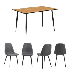 ACTONA GROUP Esszimmer-Set »Essgruppe, Esstisch mit Stühlen, für das Esszimmer« Komplett-Set, 1x Tisch + 4x Stuhle, 5 Stk. tlg.