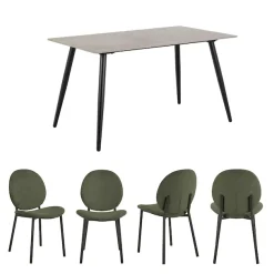 ACTONA GROUP Esszimmer-Set »Essgruppe, Speisetisch mit Stühlen« Komplett-Set, 1x Tisch + 4x Stühle, 5 Stk. tlg.
