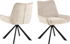ACTONA GROUP Esszimmerstuhl »Eddie« (Set) Esszimmerstuhl, Juto beige, 4 Stern Gestell,mit drehfunktion, 2 Stk