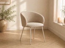 ACTONA GROUP Esszimmerstuhl »Eleanor 2er Set, gepolstert mit Armlehne, bequem, modern, beige« (Set) Skandinavisches Design, hoher Sitzkomfort & weicher Stoff