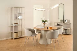 ACTONA GROUP Esszimmerstuhl »Eleanor 2er Set, gepolstert mit Armlehne, bequem, modern, beige« (Set) Skandinavisches Design, hoher Sitzkomfort & weicher Stoff