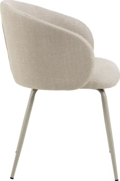 ACTONA GROUP Esszimmerstuhl »Eleanor 2er Set, gepolstert mit Armlehne, bequem, modern, beige« (Set) Skandinavisches Design, hoher Sitzkomfort & weicher Stoff