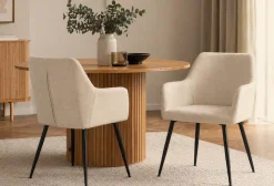 ACTONA GROUP Esszimmerstuhl »Glenda 2er Set, Stoff - mit Armlehne & gepolstert in mehreren Farben« () Bequemer Stuhl im skandinavischen Design & modernem Look