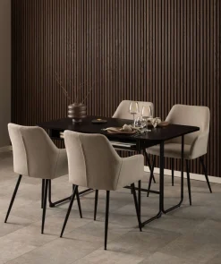 ACTONA GROUP Esszimmerstuhl »Glenda 2er Set, Stoff - mit Armlehne & gepolstert in mehreren Farben« () Bequemer Stuhl im skandinavischen Design & modernem Look