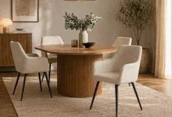 ACTONA GROUP Esszimmerstuhl »Glenda 2er Set, Stoff - mit Armlehne & gepolstert in mehreren Farben« () Bequemer Stuhl im skandinavischen Design & modernem Look