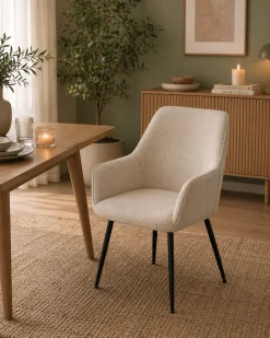 ACTONA GROUP Esszimmerstuhl »Glenda 2er Set, Stoff - mit Armlehne & gepolstert in mehreren Farben« () Bequemer Stuhl im skandinavischen Design & modernem Look