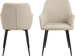ACTONA GROUP Esszimmerstuhl »Glenda 2er Set, Stoff - mit Armlehne & gepolstert in mehreren Farben« () Bequemer Stuhl im skandinavischen Design & modernem Look