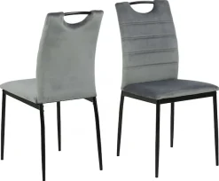 ACTONA GROUP Esszimmerstuhl »Dia« () 4 Stk.Esszimmerstuhl Dia (Set, 4 St) in grau Samtvelours, mit Handgriff