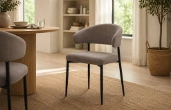ACTONA GROUP Esszimmerstuhl »Edina 2er Set, Stoff - bequem & stilvoll, mehrere Farben, moderne« () Gepolstert, weicher Bezug & hoher Sitzkomfort, schwarze Stahlbeine