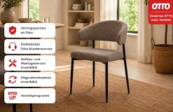 ACTONA GROUP Esszimmerstuhl »Edina 2er Set, Stoff - bequem & stilvoll, mehrere Farben, moderne« () Gepolstert, weicher Bezug & hoher Sitzkomfort, schwarze Stahlbeine