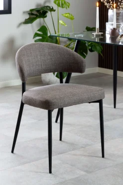 ACTONA GROUP Esszimmerstuhl »Edina 2er Set, Stoff - bequem & stilvoll, mehrere Farben, moderne« () Gepolstert, weicher Bezug & hoher Sitzkomfort, schwarze Stahlbeine