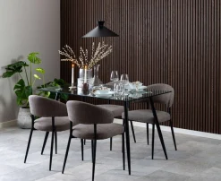 ACTONA GROUP Esszimmerstuhl »Edina 2er Set, Stoff - bequem & stilvoll, mehrere Farben, moderne« () Gepolstert, weicher Bezug & hoher Sitzkomfort, schwarze Stahlbeine