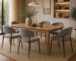 ACTONA GROUP Esszimmerstuhl »Edina 2er Set, Stoff - bequem & stilvoll, mehrere Farben, moderne« () Gepolstert, weicher Bezug & hoher Sitzkomfort, schwarze Stahlbeine