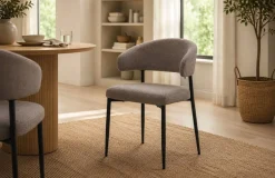 ACTONA GROUP Esszimmerstuhl »Edina 2er Set, Stoff - bequem & stilvoll, mehrere Farben, moderne« () Gepolstert, weicher Bezug & hoher Sitzkomfort, schwarze Stahlbeine