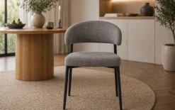 ACTONA GROUP Esszimmerstuhl »Edina 2er Set, Stoff - bequem & stilvoll, mehrere Farben, moderne« () Gepolstert, weicher Bezug & hoher Sitzkomfort, schwarze Stahlbeine
