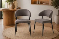 ACTONA GROUP Esszimmerstuhl »Edina 2er Set, Stoff - bequem & stilvoll, mehrere Farben, moderne« () Gepolstert, weicher Bezug & hoher Sitzkomfort, schwarze Stahlbeine