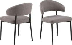 ACTONA GROUP Esszimmerstuhl »Edina 2er Set, Stoff - bequem & stilvoll, mehrere Farben, moderne« () Gepolstert, weicher Bezug & hoher Sitzkomfort, schwarze Stahlbeine