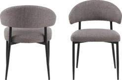 ACTONA GROUP Esszimmerstuhl »Edina 2er Set, Stoff - bequem & stilvoll, mehrere Farben, moderne« () Gepolstert, weicher Bezug & hoher Sitzkomfort, schwarze Stahlbeine