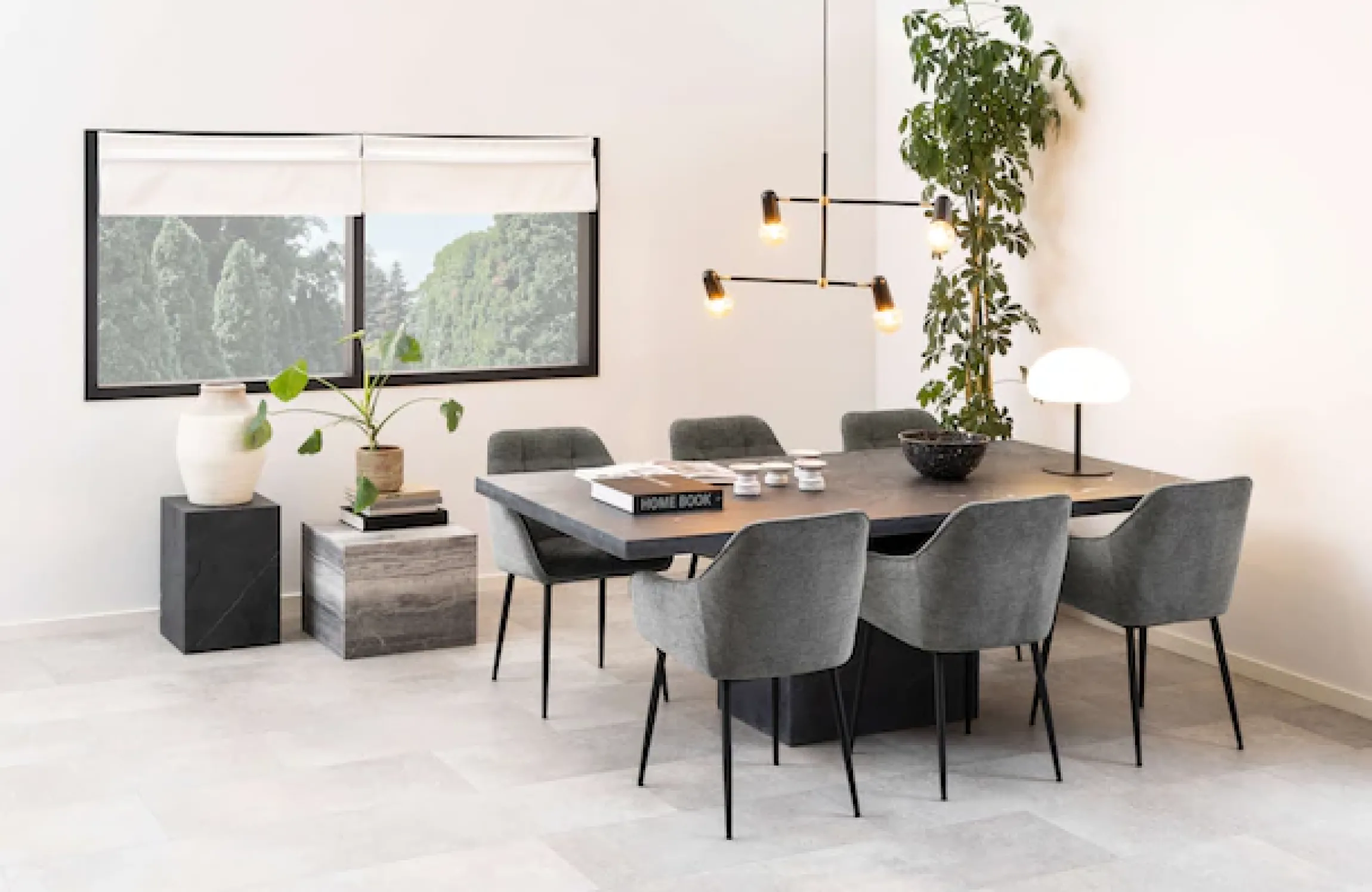 ACTONA GROUP Esszimmerstuhl () Essstuhl Anthrazit, Beine mattschwarzem Stahl und Tuftings, 2er Set
