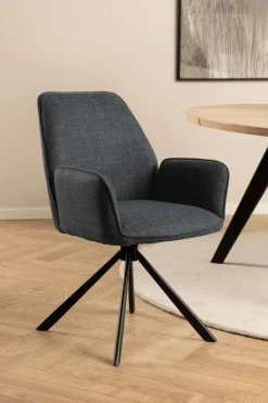 ACTONA GROUP Esszimmerstuhl »Glenda 2er-Set, 360° drehbar, mit Armlehnen, in mehreren Farben« () gepolstert, mit Armlehne, schwarze Stahlbeine, drehbar, 2er-Set