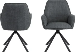 ACTONA GROUP Esszimmerstuhl »Glenda 2er-Set, 360° drehbar, mit Armlehnen, in mehreren Farben« () gepolstert, mit Armlehne, schwarze Stahlbeine, drehbar, 2er-Set