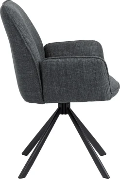 ACTONA GROUP Esszimmerstuhl »Glenda 2er-Set, 360° drehbar, mit Armlehnen, in mehreren Farben« () gepolstert, mit Armlehne, schwarze Stahlbeine, drehbar, 2er-Set