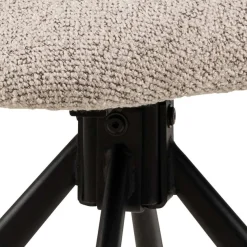 ACTONA GROUP Esszimmerstuhl »Pippa Armlehnstuhl, Drehstuhl,« () beiger Stoff, schwarze Stahlbeine, Nähte, Drehbar, 2er-Set.