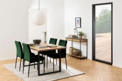 ACTONA GROUP Esszimmerstuhl »Doris« (Set) 2 Stk.mit lebendigem Stoff, schlanke, schwarze Metallbeine