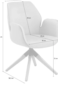 ACTONA GROUP Esszimmerstuhl »Alma« () 1 Stk.mit eleganten Kedern, Drehstuhl mit Rückholfunktion