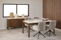 ACTONA GROUP Esszimmerstuhl »Roger, Polsterstuhl, Stuhl, 2er-Set« (Set) 2 Stk.grauer Stoff, Armlehnen, Polsterung, Dreh- & Kippfunktion, FSC™