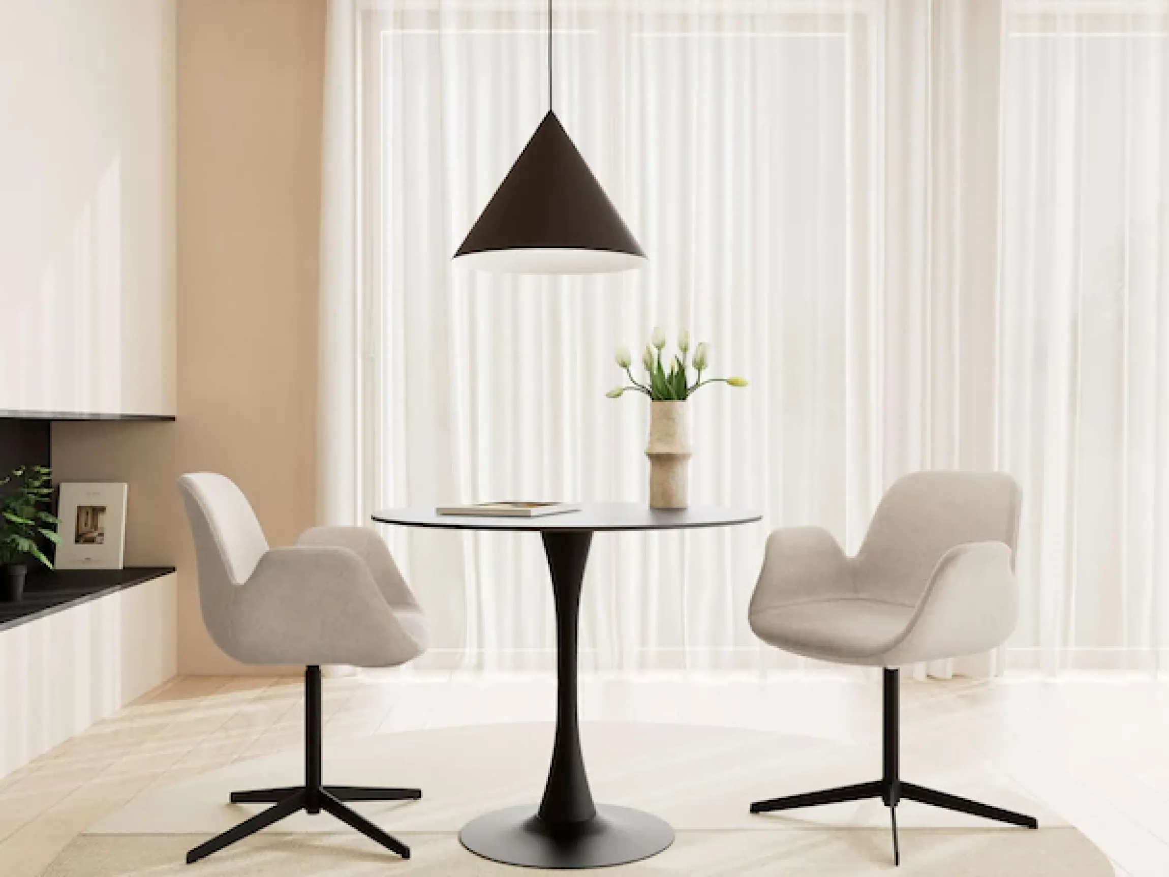 ACTONA GROUP Esszimmerstuhl »Beth, Stuhl, Polsterstuhl« () Stuhl, sand, schwarz, Drehfunktion