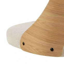 ACTONA GROUP Esszimmerstuhl »Lucy« () Stoff beige, Rücken Eichenfurnier, 4-Stern-Fußkreuz schwarz, drehbar