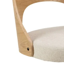 ACTONA GROUP Esszimmerstuhl »Lucy« () Stoff beige, Rücken Eichenfurnier, 4-Stern-Fußkreuz schwarz, drehbar