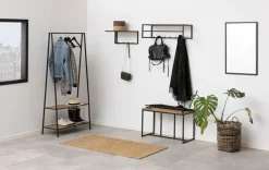 ACTONA GROUP Garderobenständer Metallgestell im modernen Industrielook, 2 Einlegeböden, Breite 77 cm