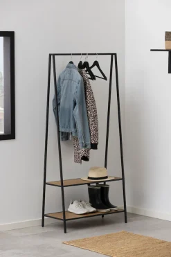 ACTONA GROUP Garderobenständer Metallgestell im modernen Industrielook, 2 Einlegeböden, Breite 77 cm