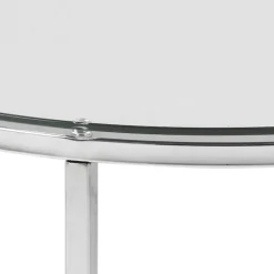 ACTONA GROUP Glastisch »Cross« Runder Beistelltisch, gehärtetem Klarglas, Stahlgestell, T: 55 cm