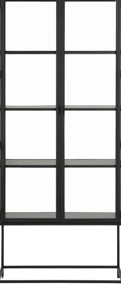 ACTONA GROUP Glasvitrine mit Glastüren und Metallrahmen, 4 Einlegeböden, B: 77 x H: 185,6 cm
