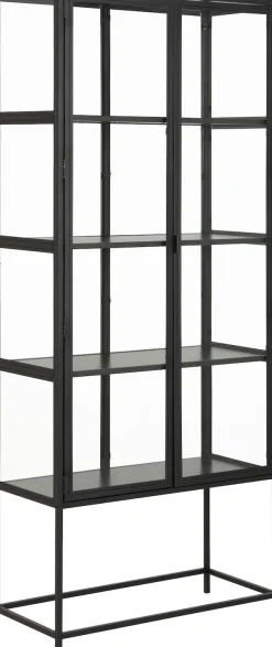 ACTONA GROUP Glasvitrine mit Glastüren und Metallrahmen, 4 Einlegeböden, B: 77 x H: 185,6 cm