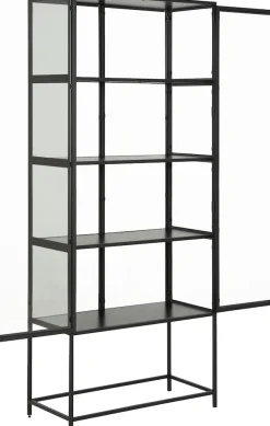ACTONA GROUP Glasvitrine mit Glastüren und Metallrahmen, 4 Einlegeböden, B: 77 x H: 185,6 cm