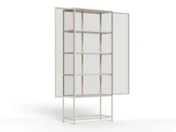 ACTONA GROUP Glasvitrine »Seaford, Vitrine« Vitrine, grauer Stahl, Oberboden und 4 Einlegeböden, 77x 35 x 185,6 cm